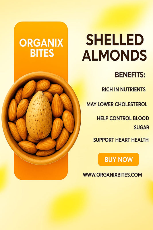 Organix Bites | Premium Natural Almonds with Shell – Fresh, Crunchy & Unprocessed